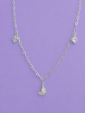 Colar Coração Liso e Com Zircônia Cristal