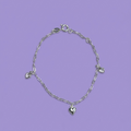 Pulseira Coração Liso e Cravejado